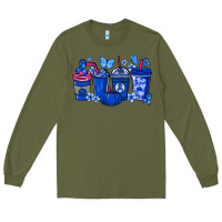 Army Green Colon Cancer coffee cups blue ribbon Long Sleeve Tee - NancyCooperArtShop