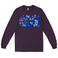 Plum Colon Cancer coffee cups blue ribbon Long Sleeve Tee - NancyCooperArtShop
