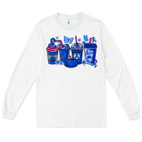 White Colon Cancer coffee cups blue ribbon Long Sleeve Tee - NancyCooperArtShop