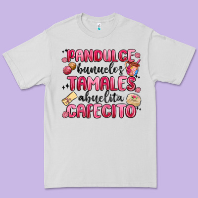 Pandulce Bunuelos Tamales Abuelita Cafecito Premium Tee Designed By Maliassmallbusiness
