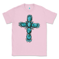 Bubblegum Pink western Gemstone cross Classic Tee - Artiststas