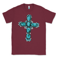 Burgundy western Gemstone cross Classic Tee - Artiststas