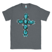 Charcoal Heather western Gemstone cross Classic Tee - Artiststas