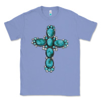 Colony Blue western Gemstone cross Classic Tee - Artiststas