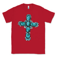 Red western Gemstone cross Classic Tee - Artiststas