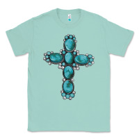 Seafoam western Gemstone cross Classic Tee - Artiststas