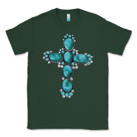 Sports Green western Gemstone cross Classic Tee - Artiststas