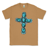 Toasted Coconut western Gemstone cross Classic Tee - Artiststas