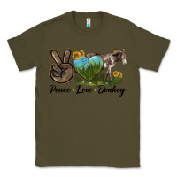 Army Green Peace Love Donkey Classic Tee - LillyAllenDesigns