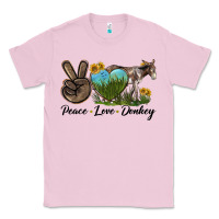 Bubblegum Pink Peace Love Donkey Classic Tee - LillyAllenDesigns