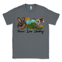 Charcoal Heather Peace Love Donkey Classic Tee - LillyAllenDesigns