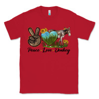 Red Peace Love Donkey Classic Tee - LillyAllenDesigns