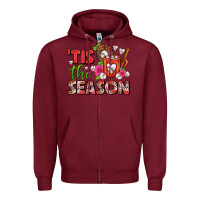 Burgundy tis the season baseball coffee mug Zipper Hoodie - FaDigitalArtStudio