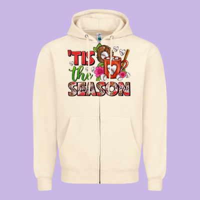 Tis The Season Baseball Coffee Mug Zipper Hoodie Designed By Fadigitalartstudio