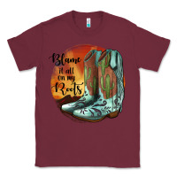 Burgundy Blame It All On My Roots Classic Tee - JahusDesignShop