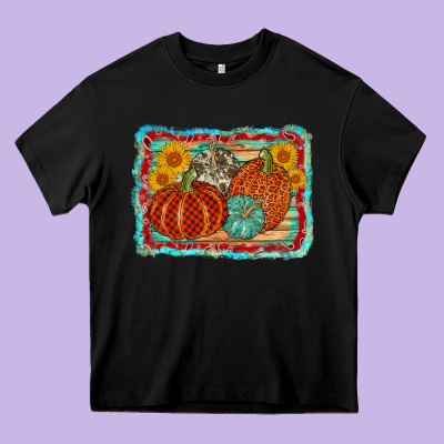 Pumpkin Sunflower Heavy Core Tee Designed By Adodesignshop