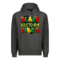Charcoal Heather black history vibes Premium Hoodie - FaDigitalArtStudio