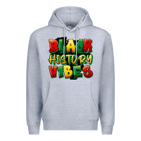 Heather Grey black history vibes Premium Hoodie - FaDigitalArtStudio