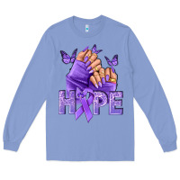 Colony Blue Hope lavender ribbon all cancers Long Sleeve Tee - NancyCooperArtShop
