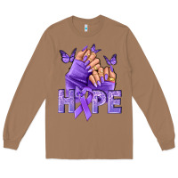 Toasted Coconut Hope lavender ribbon all cancers Long Sleeve Tee - NancyCooperArtShop