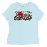 Baby Blue love like jesus roses Ladies Tee - NancyCooperArtShop