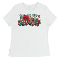 White love like jesus roses Ladies Tee - NancyCooperArtShop