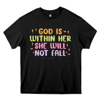 Black god is within her she will not fall Heavy Core Tee - MaliasSmallBusiness