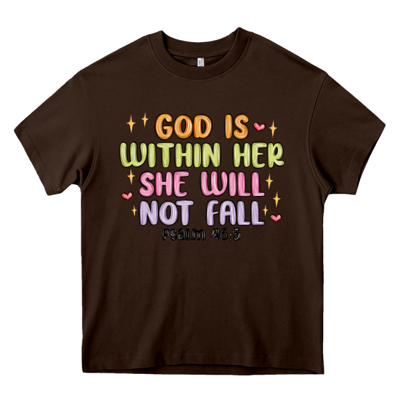 God Is Within Her She Will Not Fall Heavy Core Tee by MaliasSmallBusiness | Teevron