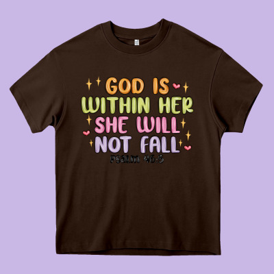 God Is Within Her She Will Not Fall Heavy Core Tee Designed By Maliassmallbusiness
