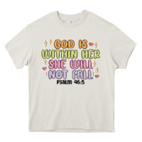 Cream god is within her she will not fall Heavy Core Tee - MaliasSmallBusiness