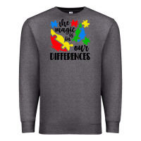 Charcoal Heather the magic is in our differences Premium Sweatshirt - CowhideDigitalArt