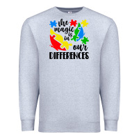Heather Grey the magic is in our differences Premium Sweatshirt - CowhideDigitalArt