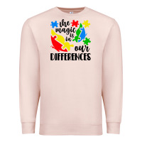 Pale Pink the magic is in our differences Premium Sweatshirt - CowhideDigitalArt