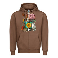 Chestnut Simmental Cow Coffee Cup Zipper Hoodie - FaDigitalArtStudio