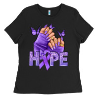 Black Hope all Cancers nails Ladies Tee - NancyCooperArtShop