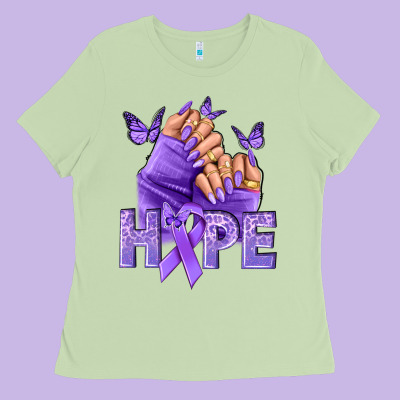 Hope All Cancers Nails Ladies Tee Designed By Nancycooperartshop