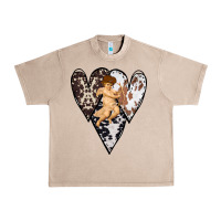 French Oak Country Cupid Valentine Cowhide Heart Urban Heavy Tee - Bettercallsaul