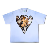 Grape Ice Country Cupid Valentine Cowhide Heart Urban Heavy Tee - Bettercallsaul