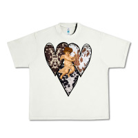 Pistachio Country Cupid Valentine Cowhide Heart Urban Heavy Tee - Bettercallsaul