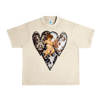 Sandshell Country Cupid Valentine Cowhide Heart Urban Heavy Tee - Bettercallsaul