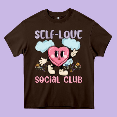 Self Love Social Club Heavy Core Tee Designed By Maliassmallbusiness