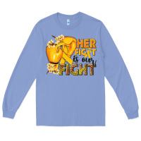 Colony Blue Her fight is our fight Childhood Cancer yellow Long Sleeve Tee - NancyCooperArtShop