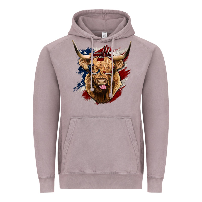 American Highland Cow Vintage Hoodie by Bettercallsaul | Teevron