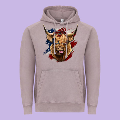 American Highland Cow Vintage Hoodie Designed By Bettercallsaul