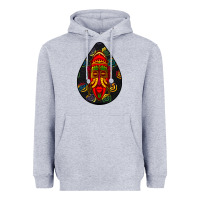 Heather Grey african masks teardrop  6 Heavyweight Hoodie - BundleAndBundleShop