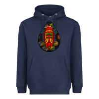 Navy african masks teardrop  6 Heavyweight Hoodie - BundleAndBundleShop