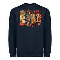 Navy i love fall most of all Heavyweight Sweatshirt - CowGirlArtShop