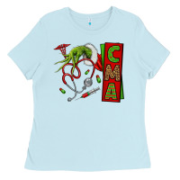 Baby Blue grinch hand cma nurse Ladies Tee - NancyCooperArtShop