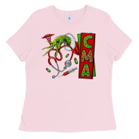 Bubblegum Pink grinch hand cma nurse Ladies Tee - NancyCooperArtShop