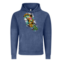 Vintage Denim Baja California State Of Mexico Map Vintage Hoodie - RanaPortraitStore